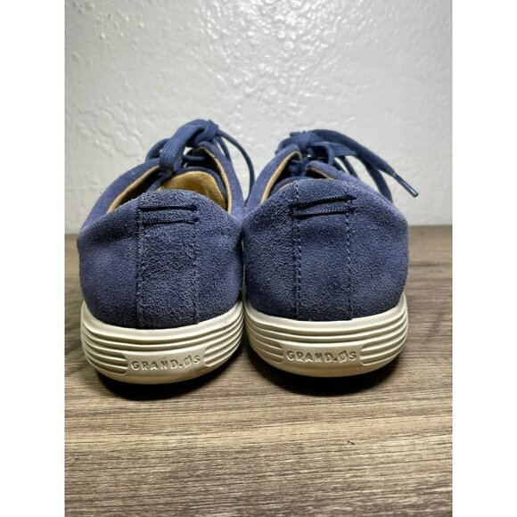 COLE HAAN GRAND 0S WOMENS BLUE SUEDE LACE UP LOW TOP WALKING SNEAKERS 9.5 B - Picture 3 of 6